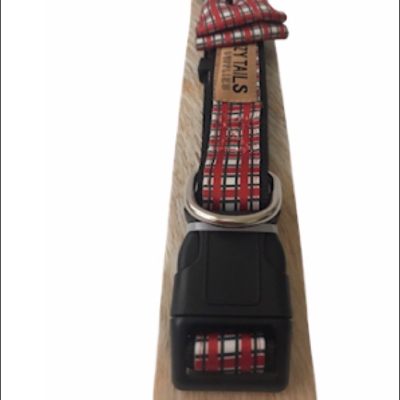 New Plaid Dog Collar & Bow Tie L/XL - Picture 4 of 7